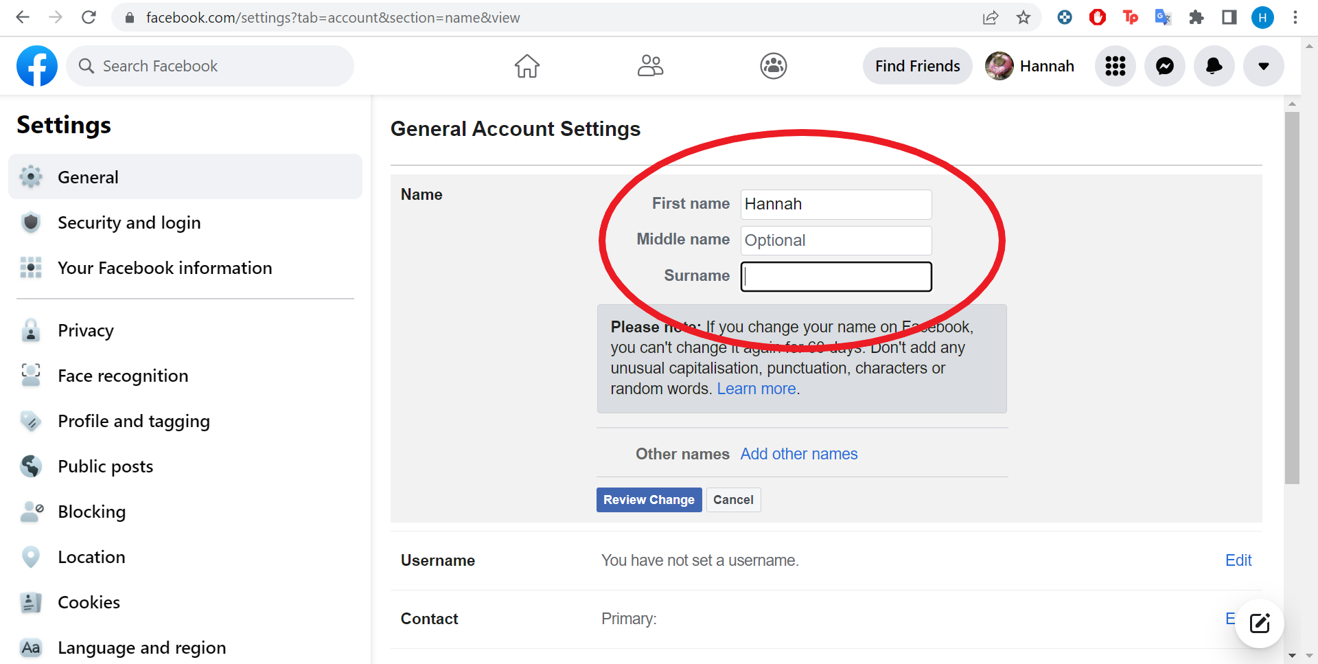 How to change your name on Facebook